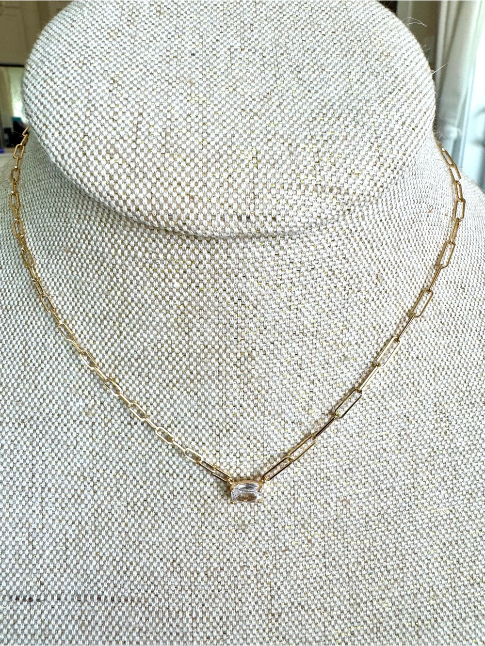 NWOT Anthropologie Suspended Crystal Link Necklace